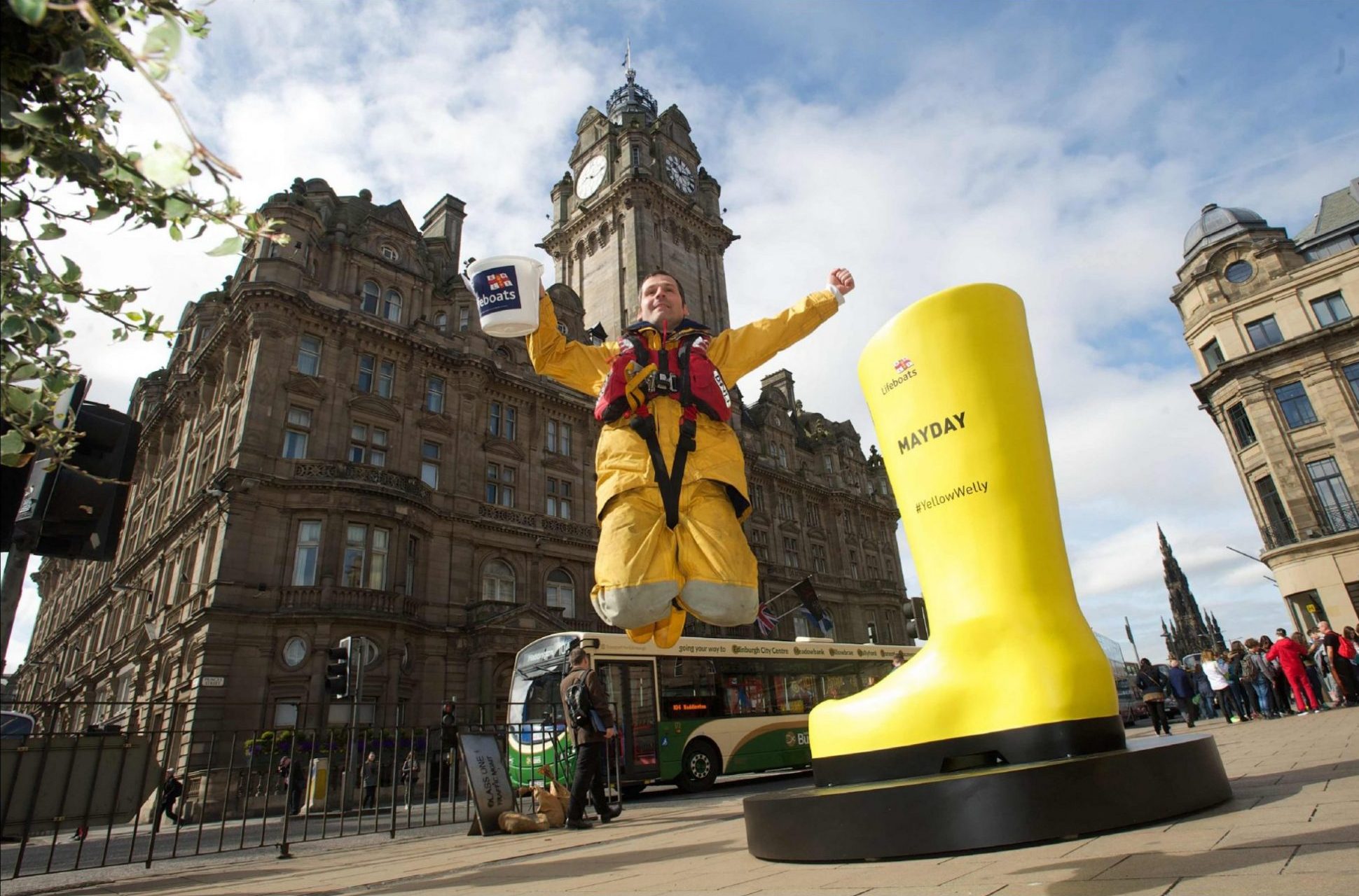 FREE TO USE - Giant yellow wellies kick off RNLI’s Mayday campaign